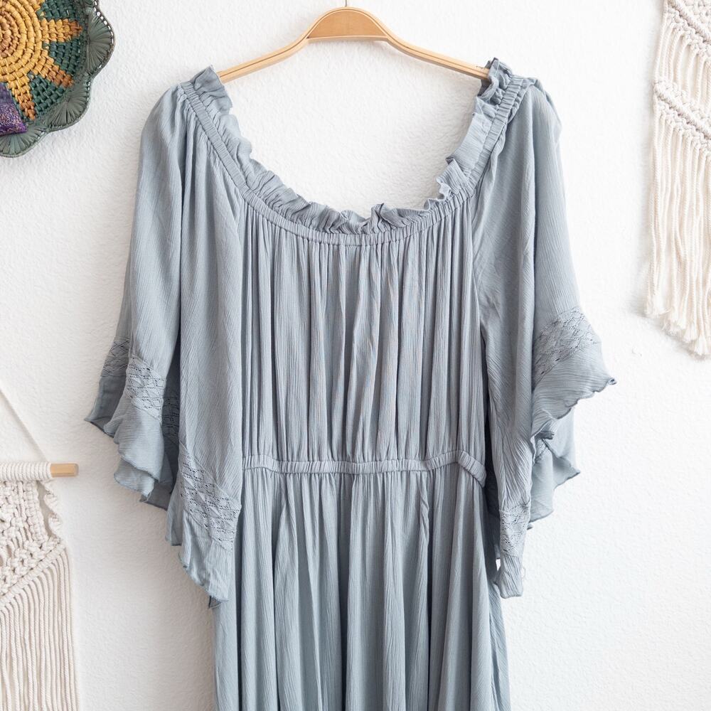 Free People Slate Blue Off-Shoulder Maxi Dress - Picture 5 of 12